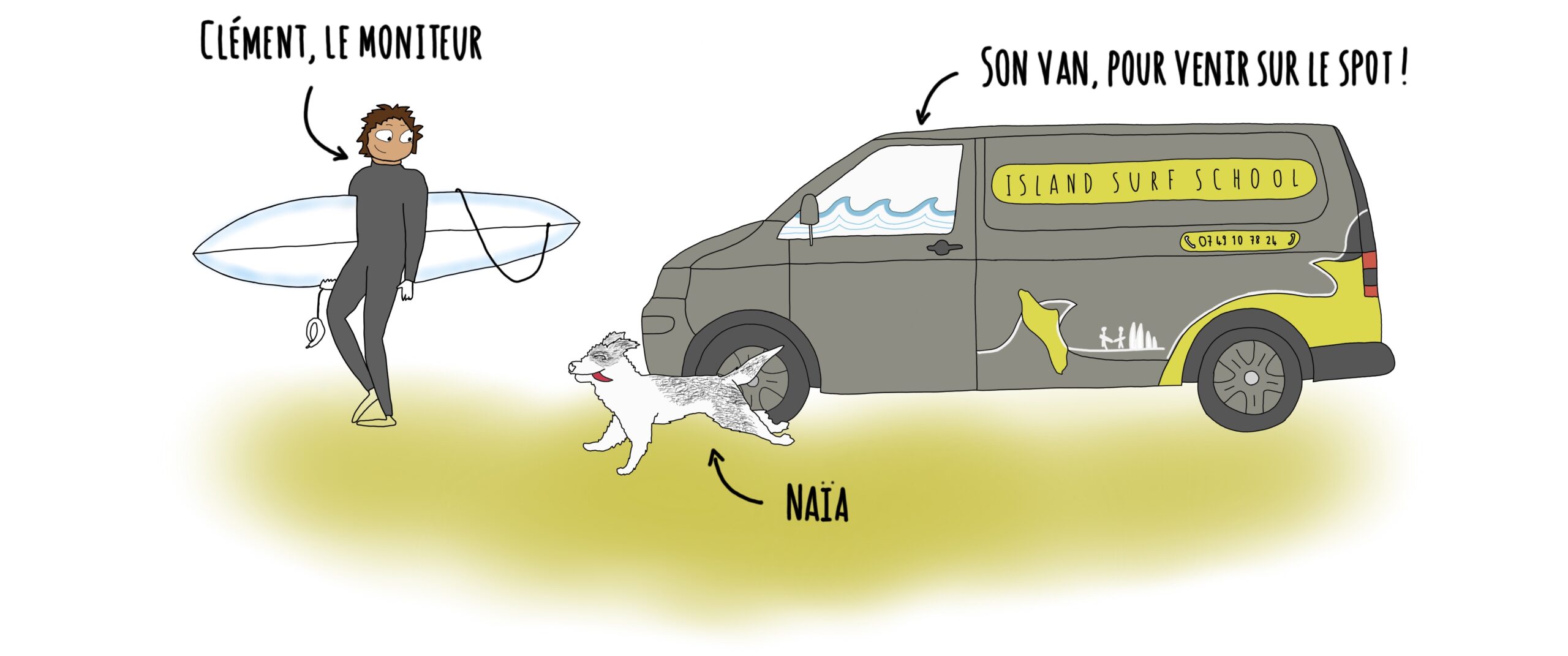 Van de l'école de surf